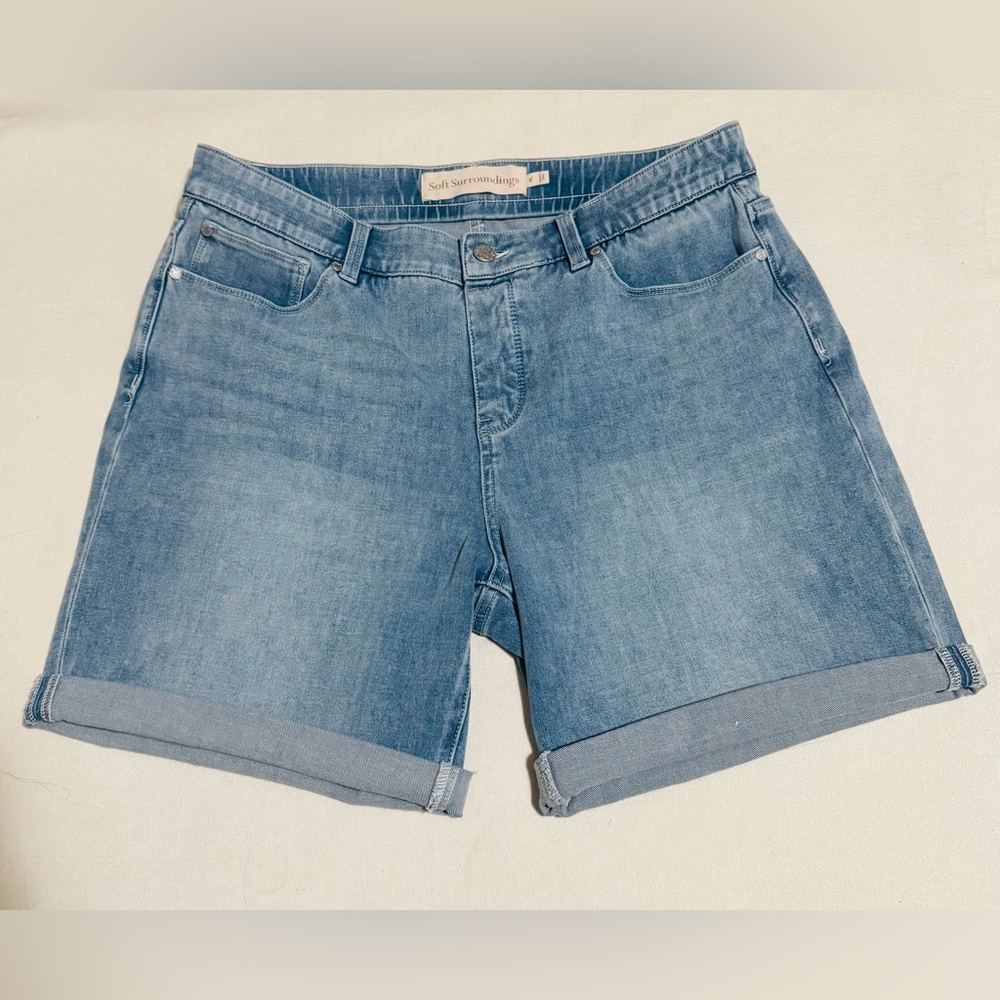 Soft Surroundings Women’s Blue Jean Shorts, LP, 51% Cotton, NWOT
